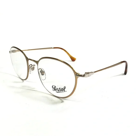 Persol Eyeglasses Frames 2426-V 1054 Gold Round Full Rim 50-20-140 - Picture 4 of 11